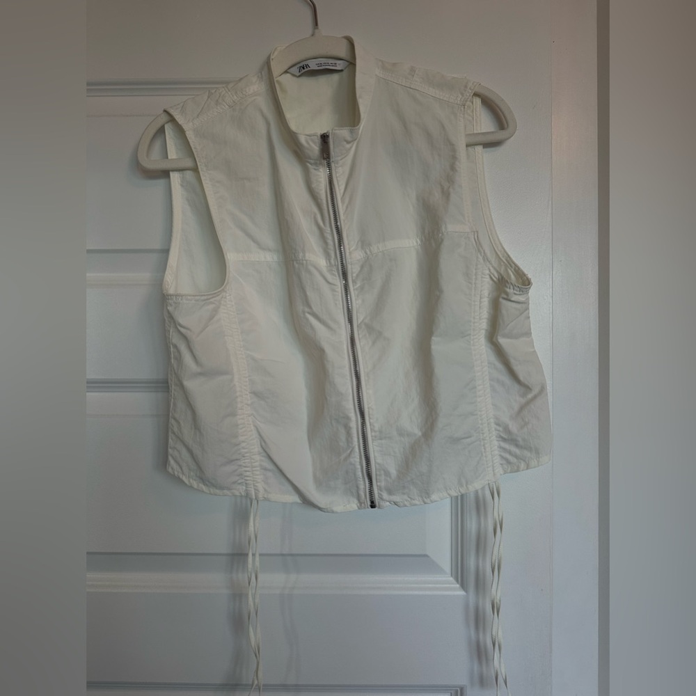 Zara zip up vest shirt